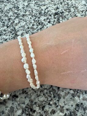 Classic White Freshwater Pearl Double-Strand Bracelet